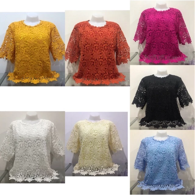 เสื้อลูกไม้ อก44-46 แขนสั้น มี15สี