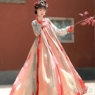 ต้นฉบับและของแท้ Hanfu หญิง Tang ระบบเต็มหน้าอกครบชุดสไตล์โบราณนางฟ้า