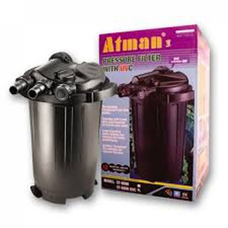 Atman EF-6000UV ถงกรองบ่อปลาถังกรองทนแรงดันพร้อม UV ขนาด 9 w เหมาะสำหรับบ่อเลี้ยงปลาที่ไม่ได้ทำระบบกรอง และมีปัญหาน้ำเขี