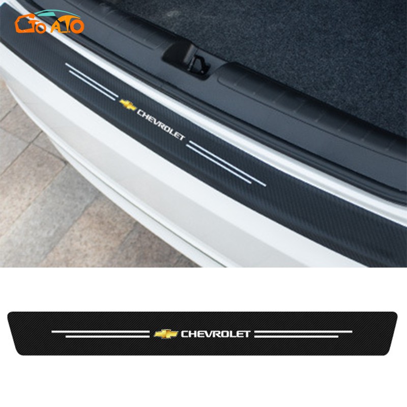 Gtioato คาร์บอนไฟเบอร์สติกเกอร์ด้านหลังกันชนรถ Trunk Protector สติกเกอร์รถสําหรับ Chevrolet Sonic Ca