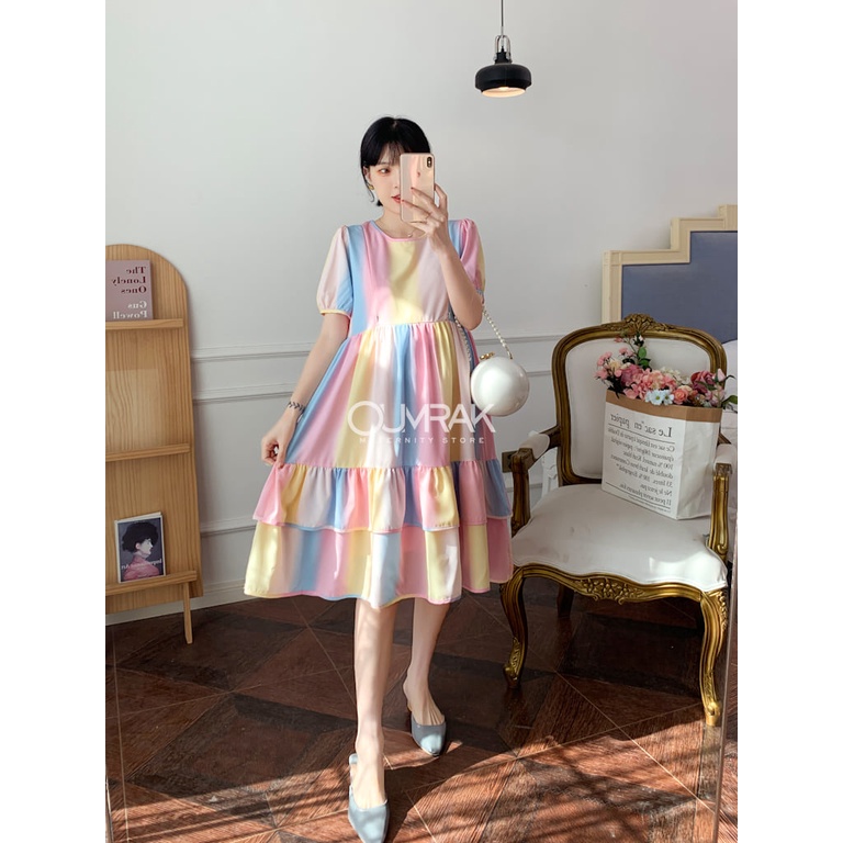 ( มีซับใน + ให้นมได้ ) ชุดเดรสคลุมท้องผ้าไหมอิตาลี BC1096-1 - รูปที่ 6