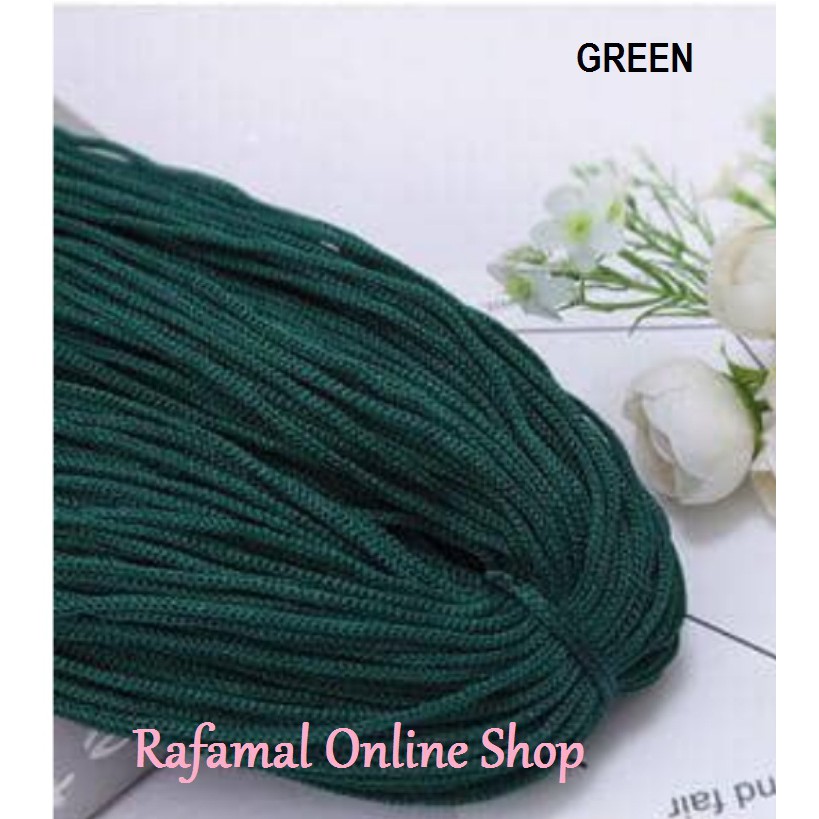 BENANG TALI PP 3 MM {200 GRAM} (COLOUR OPTION : สีเขียว) BENANG KAIT CROCHET