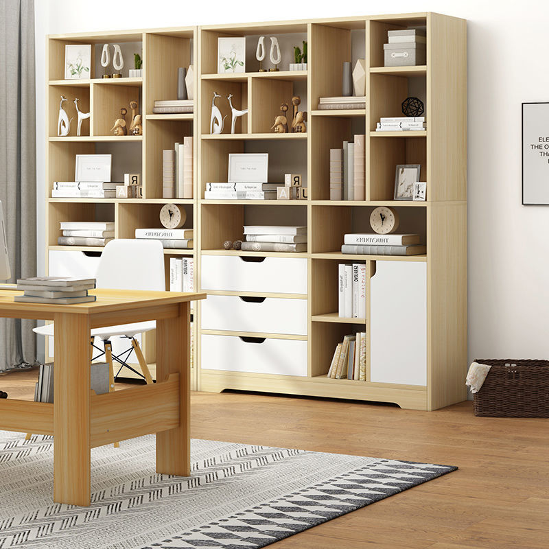 Bookshelf Simple Floor Storage Rack Simple Living Room Storage Space ...