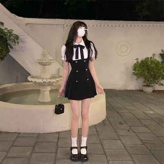 Red Ilustrasi WAHJKUIS manis murni kaya gadis gaun lengan puff perempuan musim panas boneka tipis kerah