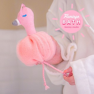 ♥พร้อมส่ง♥Flamingo ใยขัดตัว / ตาข่ายตีโฟม นกฟลามิงโก้