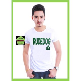 rudedog เสื้อคอกลม  ชาย หญิง  รุ่น fast lane สีขาว