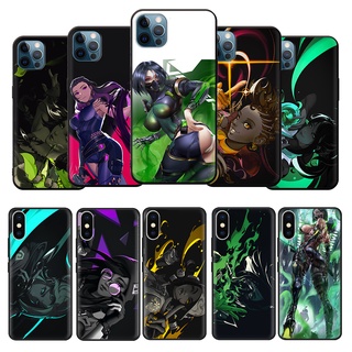 เคสโทรศัพท์มือถือ ซิลิโคน ลายเกม Valorant สีดํา สําหรับ iPhone X XR XS Max 11 Pro