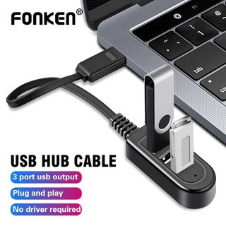 Fonken 3 In 1 Mini 3 พอร์ต Usb Hub อะแดปเตอร์แยกสายเคเบิ้ล Usb 2 . 0 สําหรับแล็ปท็อปพีซีคอมพิวเตอร์