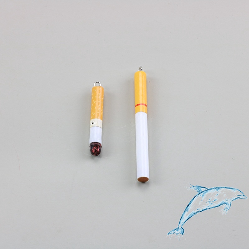 จี้เรซิ่น รูปก้นบุหรี่จําลอง แฮนด์เมด DIY สําหรับทําเครื่องประดับ ต่างหู กระดุม พวงกุญแจ กระเป๋า