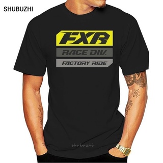 [S-5XL] 【Bf Style】gildan เสื้อยืดลําลอง ผ้าฝ้าย 100% แขนสั้น พิมพ์ลาย Fxr Race Division Hi-Vis Snowmobile Offroad สีดํา