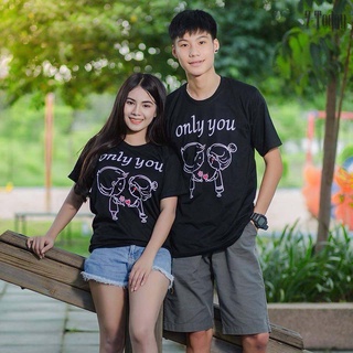 High Street Only Youคู่รักเสื้อยืดรักแฟชั่นแขนสั้นด้านบน
