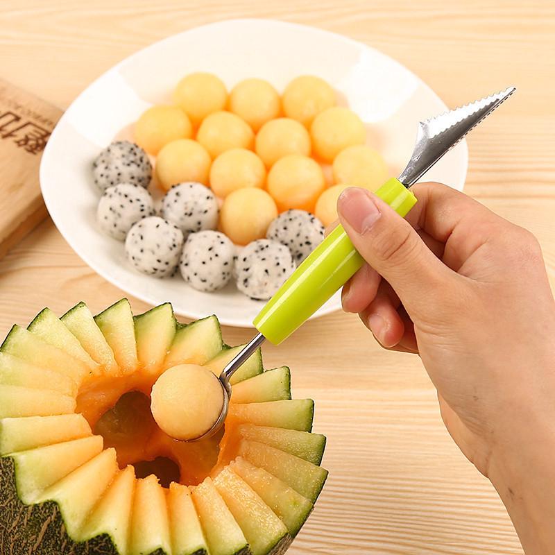 ♔P&amp;M♚ Fruit Carving Knife Watermelon Baller Ice Cream Dig Ball Spoon Cold Dishes Tool