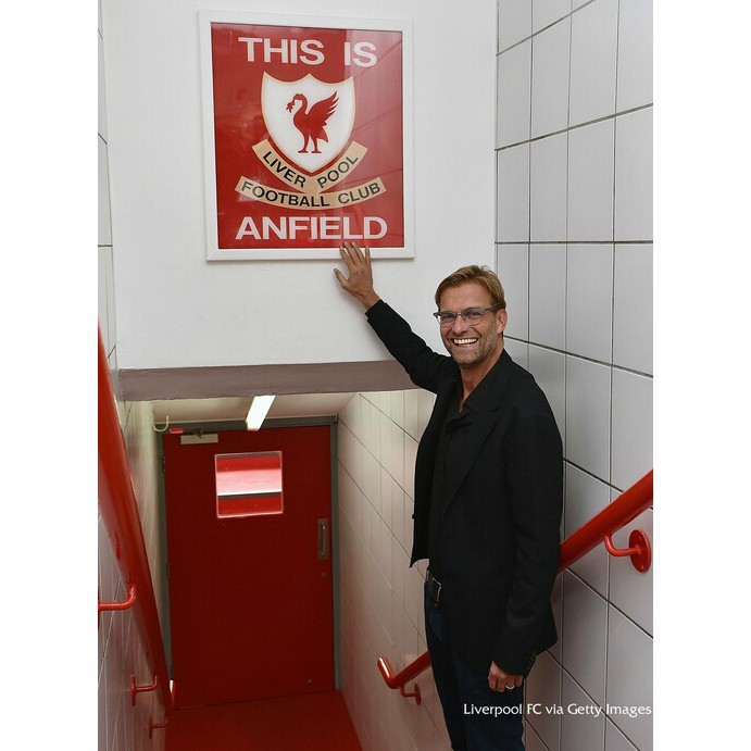 Liverpool "THIS IS Anfield" โลโก้ทีมAnfield Stadium, Klopp, Mane, Salah ชุดโต๊ะกรอบรูป