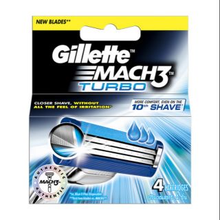 Gillette Mach3 Turbo Blade ยิลเลตต์ ใบมีดโกน มัคทรี เทอร์โบ แพ็ค 4 ชิ้น