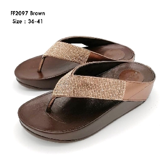 5okshop รองเท้าเพึ่อสุขภาพ รองเท้าแตะคีบสไตล์fitflop ประดับด้วยอะไหล่เพชรเรียบหรู SK0201 ขนาดเล็กกว่าปกติ1ไซส์