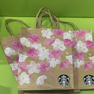 Starbucks ถุงกระดาษเคลือบ sakura 2019 จากญี่ปุ่น size S