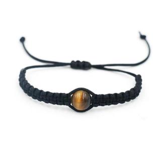 Natural Tiger Eye Stone Lava Stone Reiki Chakra Bracelet Men Black Rope Thread Powerful Bracelets