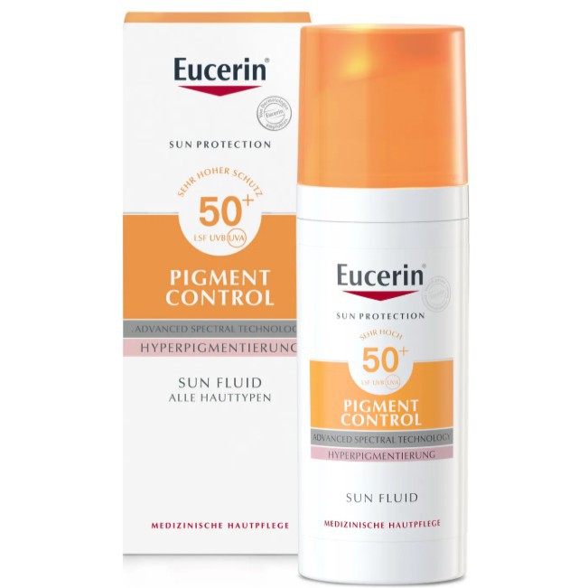 🔥พร้อมส่ง🔥 Eucerin Sun Fluid Pigment Control SPF50 (ชื่อไทย Eucerin Sun Double Whitening Serum SPF50)