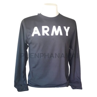 เสื้อยืด คอกลม แขนยาว สกรีน ARMY