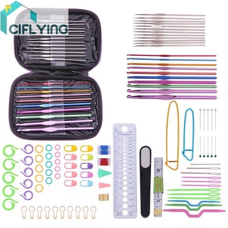 ciflying 22 /16 pcs Crochet Hook Set Yarn Stitches Multi-Colour Crochet Hook Needles Knit Weave Craft Sewing