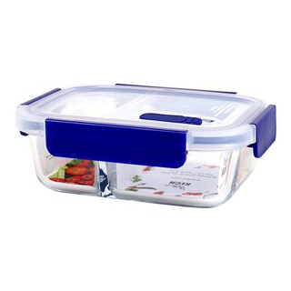 กล่องอาหารแก้ว 2 ช่อง 1 ลิตร KECHxDOUBLE LOCK No.1942A ที่ใส่อาหาร Kitchen Food Containers