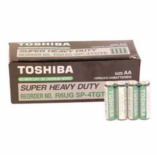 ถ่าน Toshiba Super Heavy Duty(ขนาด AA 1กล่องบรรจุ40ก้อน)