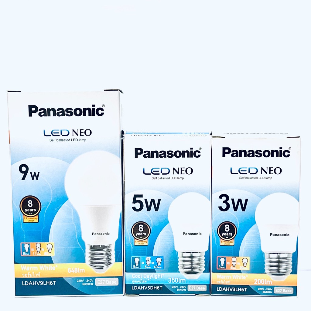 panasonic หลอดไฟLed หลอดไฟ หลอดไฟโคมไฟ หลอดไ 3W 5W 9W แสงขาว