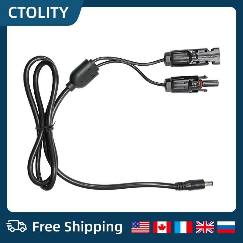 Solar Panel Connector to DC5.5mm*2.1mm Adapter Cable for Ctolity/Jackery/Bluetti Portable Power Station Solar Generator