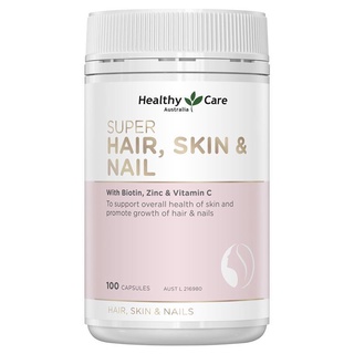 อาหารเสริมบำรุงผม ผิว และเล็บ Healthy Care Super Hair, Skin &amp; Nails ขนาด 100 Capsules