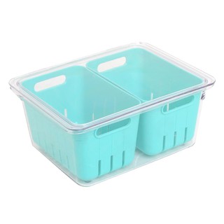 กล่องจัดเก็บในตู้เย็นมีฝา พร้อมตะกร้า 2 ใบ ตะกร้าใส่ของในครัว FRIDGE STORAGE BOX WITH LID &amp; 2BASKET