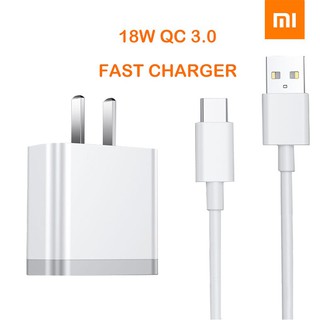 ชุดชาร์จ เสียวมี่ สายชาร์จ+หัวชาร์จXiaomi USB Type C ของแท้ 100% Quick Charge 3.0 รองรับ รุ่น เสียวมี่6/8/8SE/9/9SE/MIX2