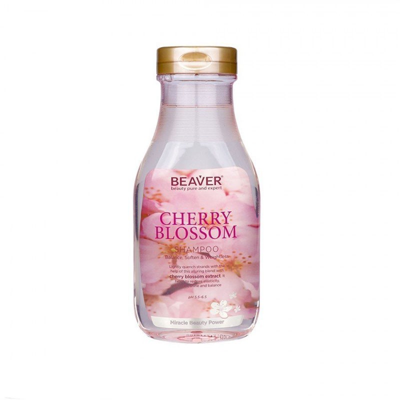 BEAVER CHERRY BLOSSOM SHAMPOO แชมพูสำหรับผู้ที่มีหนังศีรษะมันเยิ้ม, ผมเส้นเล็ก, ต้องการวอลุ่ม