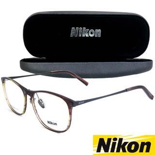 Nikon แว่นตารุ่น 6517 C-4 สีแดงขาดำ กรอบเต็ม ขาข้อต่อ พลาสติก พีซี เกรด เอ Eyeglasses