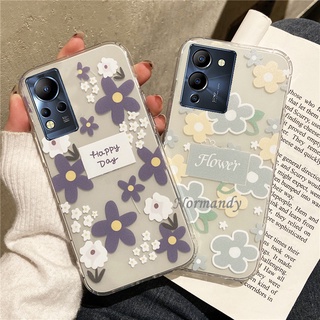 เคสโทรศัพท์ 2022 New Girl Style Casing Infinix Note 12 G96 G88 11 Handphone Case Fashion Romantic Flowers Pattern Silicagel TPU Softcase Transparent Back Cover Shockproof Protection Shell เคส