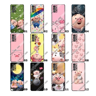 Samsung A80 A90 A31 A51 A71 A53 5G 2022 เคสสกรีน เคสมือถือ รามลาย หมู การ์ตูนหมู พร้อมส่ง