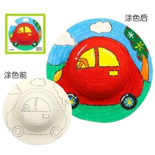 DIYหมวกฟางระบายสี ระบายสีศิลปะเด็ก Hat Painting