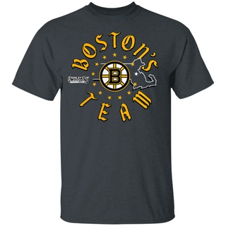 เสื้อยืด ผ้าฝ้าย พิมพ์ลาย Bostbruins Stanley Cup Playoffs Bound Heads Up Play แฟชั่นสําหรับผู้ชาย