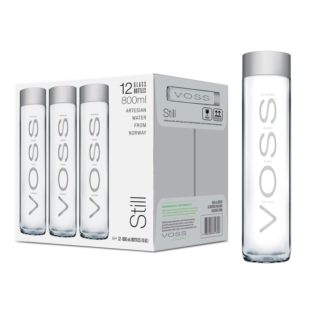 📌ส่งฟรี🌟พร้อมส่ง🌟Voss Mineral Water Still Glass 800 ml. 12 Bottle น้ำแร่ธรรมชาติ VOSS Still ขวดแก้ว 