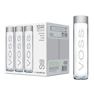 🌟พร้อมส่ง🌟Voss Mineral Water Still Glass 800 ml. 12 Bottle น้ำแร่ธรรมชาติ VOSS Still ขวดแก้ว 800 มล. 12 ขวด