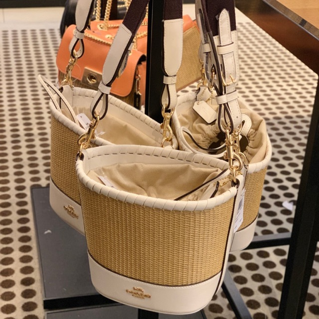 coach straw bucket bag