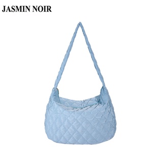 Jasmin NOIR กระเป๋าสะพายไหล่ กระเป๋าถือ ลายสก๊อต ขนาดใหญ่ สําหรับสตรี