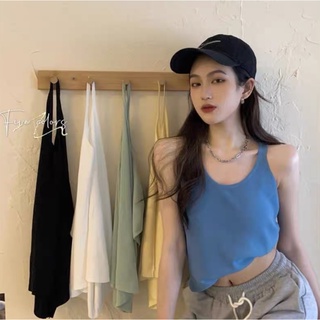 diary(K275)เสื้อกล้ามแขนกุดไหมพรม สีพื้น คอยู ผ้านิ่ม ใส่สบาย