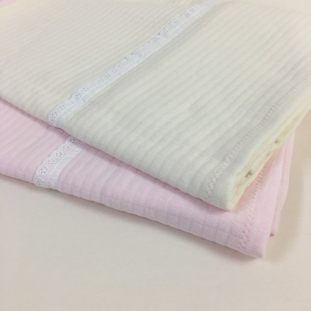 D.S. ผ้าห่มดีเอส-ลูกไม้ (รุ่นผ้ายืดทอลายตาราง) Baby Blanket-Lace (Checked Cotton Spandex)