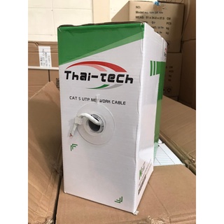 ส่งจากไทย สายแลน LAN CAT 5E 5e แคท5e 100เมตร Thai-Tech Thaitech ไทยเทค พร้อมส่ง