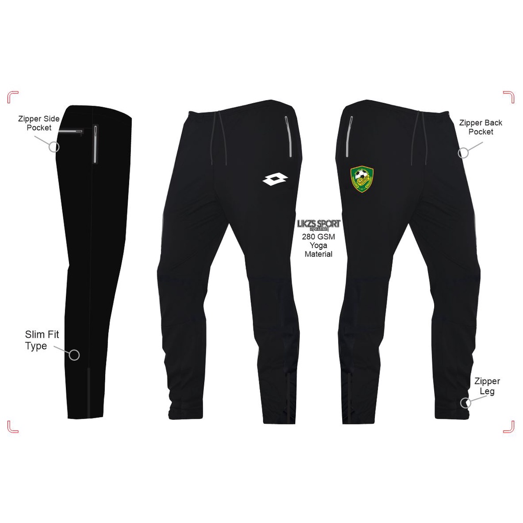 Cq Kedah FC Track Bottom l Slim Fit Strike Tech Pants Seluar Trek Panjang Training