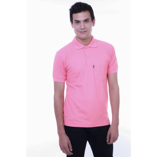 เสื้อโปโล ( polo shirt )แบรนด์ Geeko ตรากวาง สีพื้นชาย สีชมพู ( พื้น ) gkc - 21M