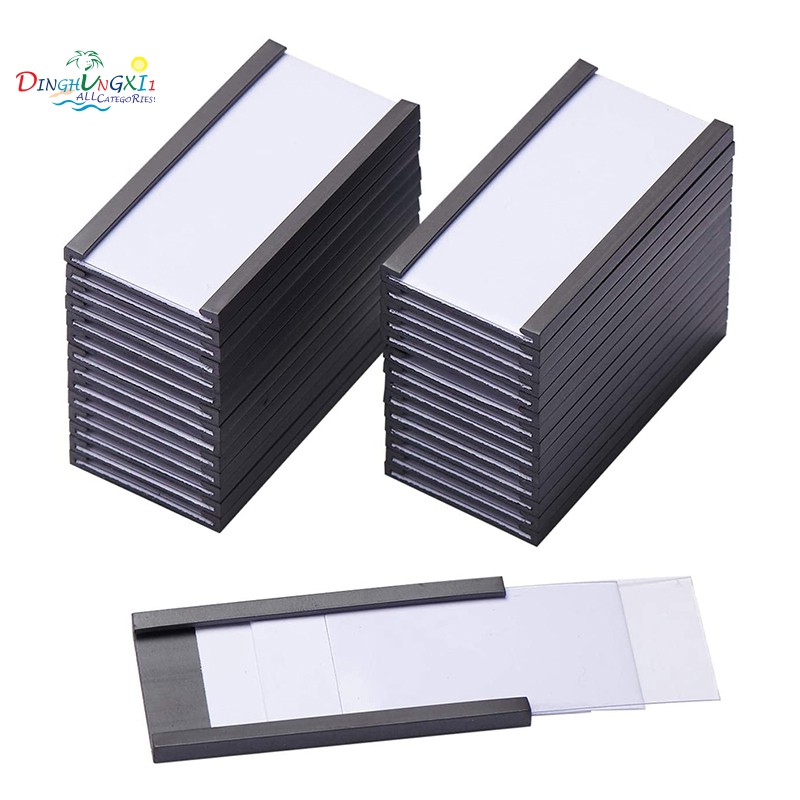 ป้ายชื่อแม่เหล็กพร้อมที่ใส่การ์ดข้อมูล ( 1x2 นิ้ว ) 50 ชิ้น