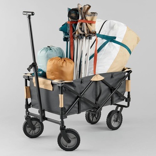 QUECHUA รถลาก พับเก็บได้ สำหรับการขนย้ายอุปกรณ์ตั้งแคมป์รุ่น Trolley สีดำ