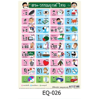 สระ-วรรณยุค ไทย EQ-026 สื่อโปสเตอร์ภาพ กระดาษ หุ้มพลาสติก