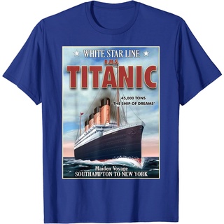 เสื้อยืดลำลองA 1912 เสื้อยืด ผ้าฝ้าย พิมพ์ลาย Titanic Voyage Ship Cruise Vessel สไตล์วินเทจ สําหรับผู้ชายS to4XL